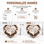 Personalized Christian Heart Ornament, Custom Couple Names God Blessed Heart Car Ornament - Gift for Couples, Inspirational Gift for Husband & Wife
