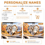 Personalized Names Interlocking Cross God Blessed Heart Ornament – Anniversary Gift for Him & Her