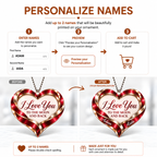 Personalized Romantic Heart Ornament – Custom Names I Love You to the Moon & Back Heart Car Ornament - Anniversary Gift for Couples, Gift for Wedding