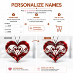 Personalized Names Swan Car Ornament – Forever Love Couple Ornament Anniversary Gifts for Couples