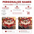 Personalized Names Swan Couple Heart Car Ornament – Anniversary Keepsake