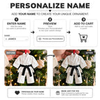 3D Raised Personalized Karate Uniform Christmas Ornament