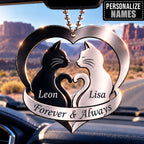 Personalized Names Furever in Love Cat Ornament - Sweet Gift for Couples