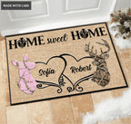 Buck And Doe Home Sweet Home Personalized Doormat
