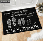 Personalized Our Family Serve The Lord Elegant Doormat