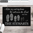 Personalized Our Family Serve The Lord Elegant Doormat