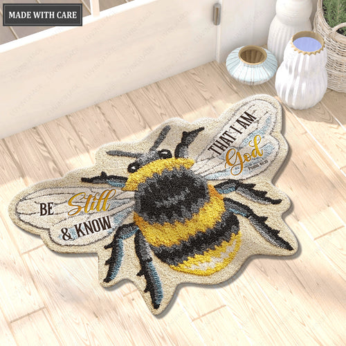 Be Still And Know That I Am God Bee Shaped Luxurious Doormat