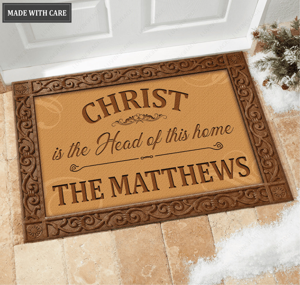 Christ Is The Head of This Home Religious Doormat