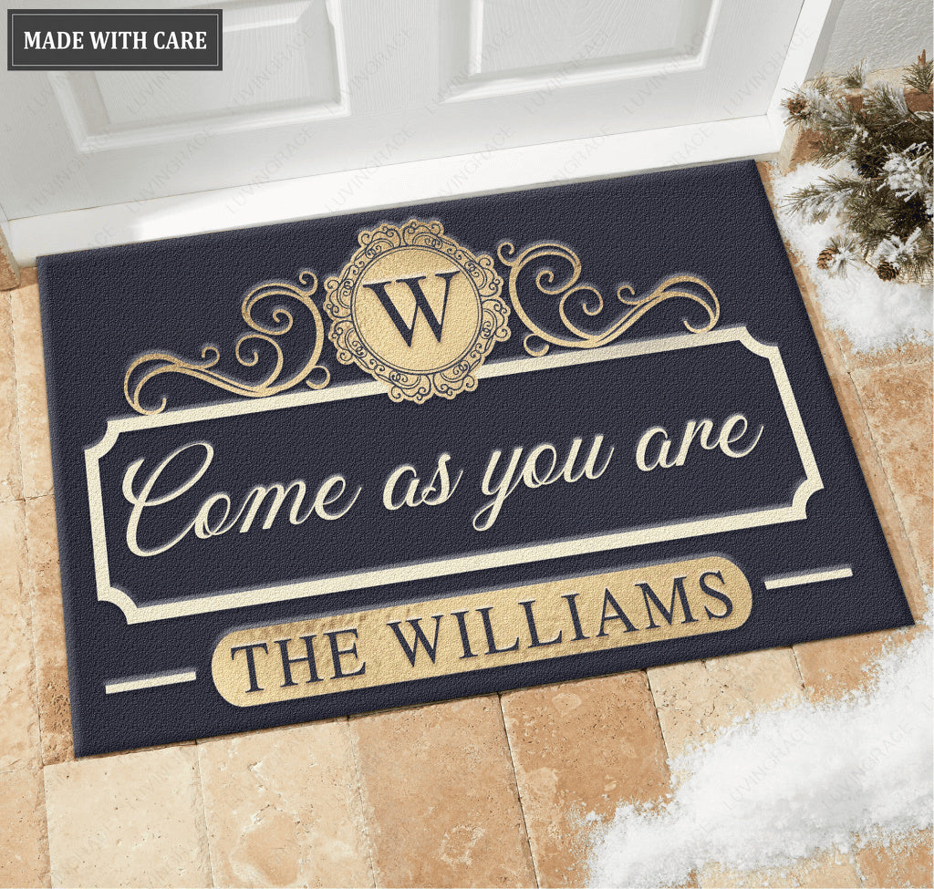 Come as you are Monogram customized doormat