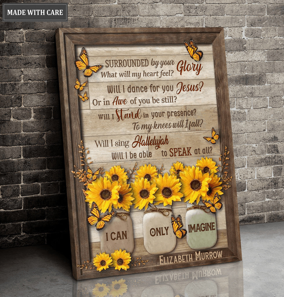 Personalized Sunflower Butterflies Glory Wall Art