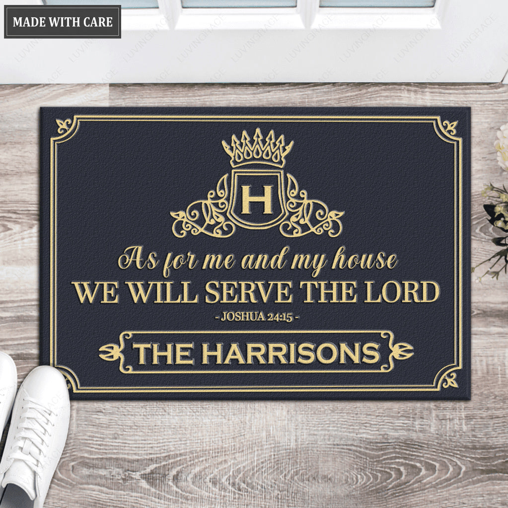 Gold Victorian Monogram Personalized Doormat
