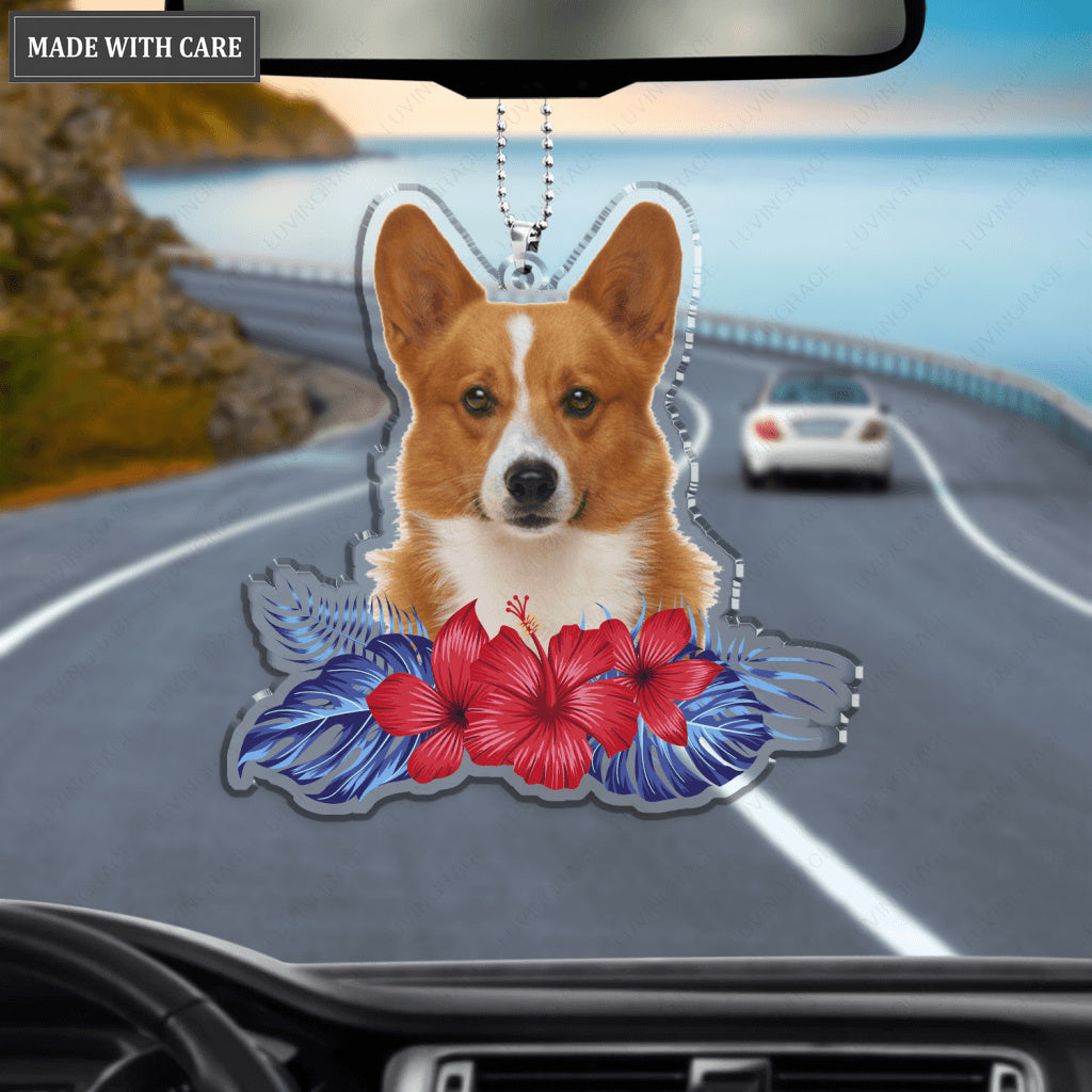 Summer Tropical Floral Pet Ornament - Personalized Car Hanging Ornament