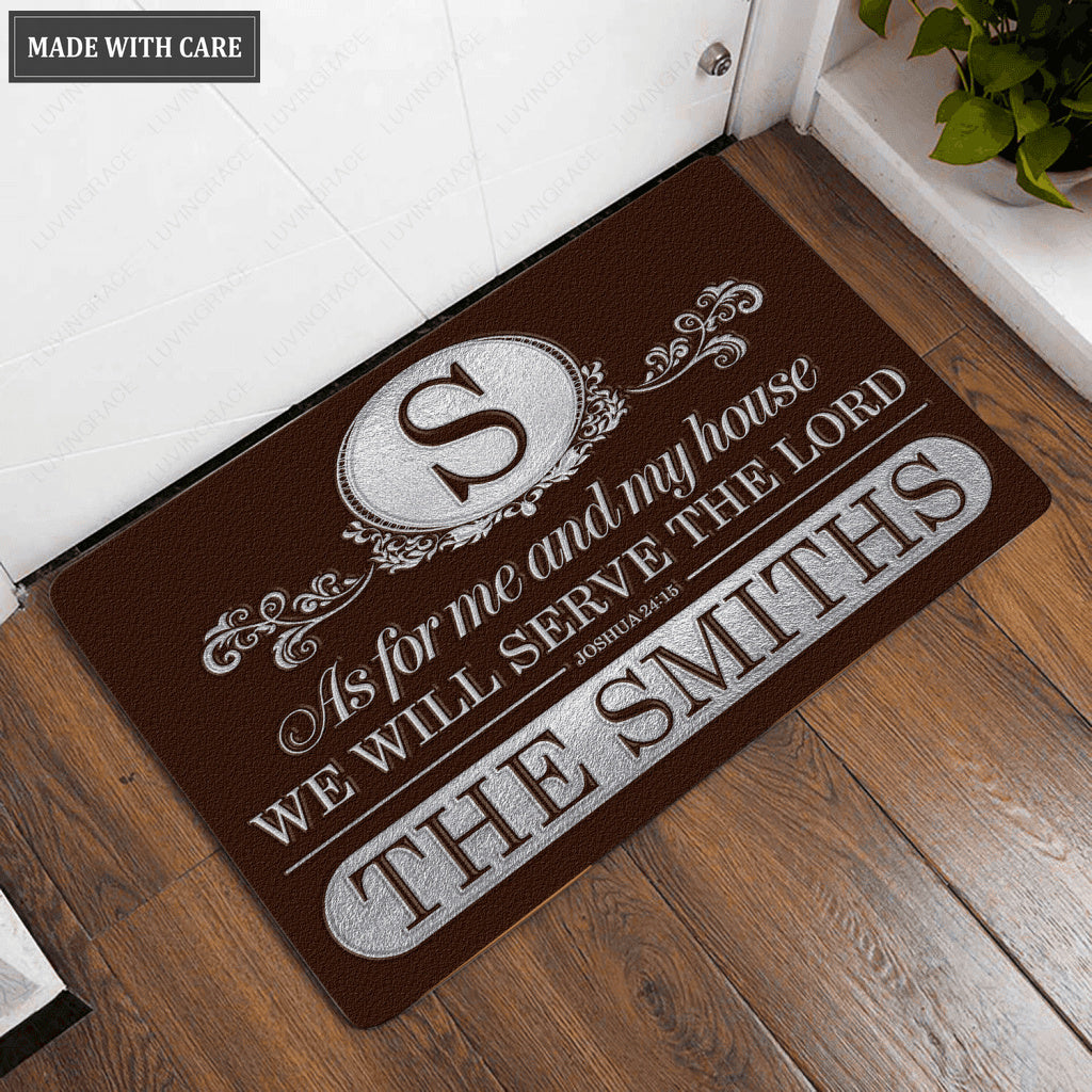 Luvingrace L223 Elegant Vintage Monogram Collection As For My House Personalized Doormat