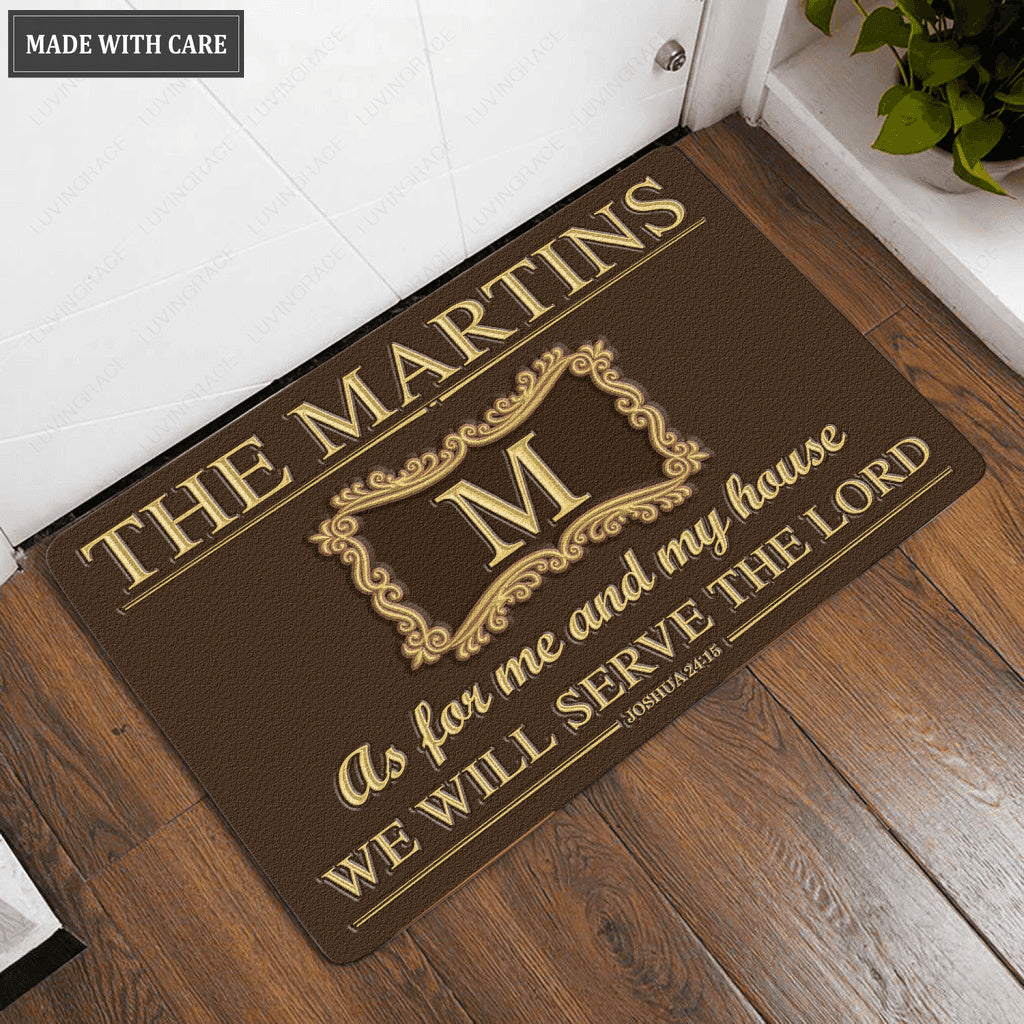 Luvingrace L225 Elegant Vintage Monogram Collection As For My House Personalized Doormat