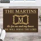 Printfamily L225 Elegant Vintage Monogram Collection As For My House Personalized Doormat