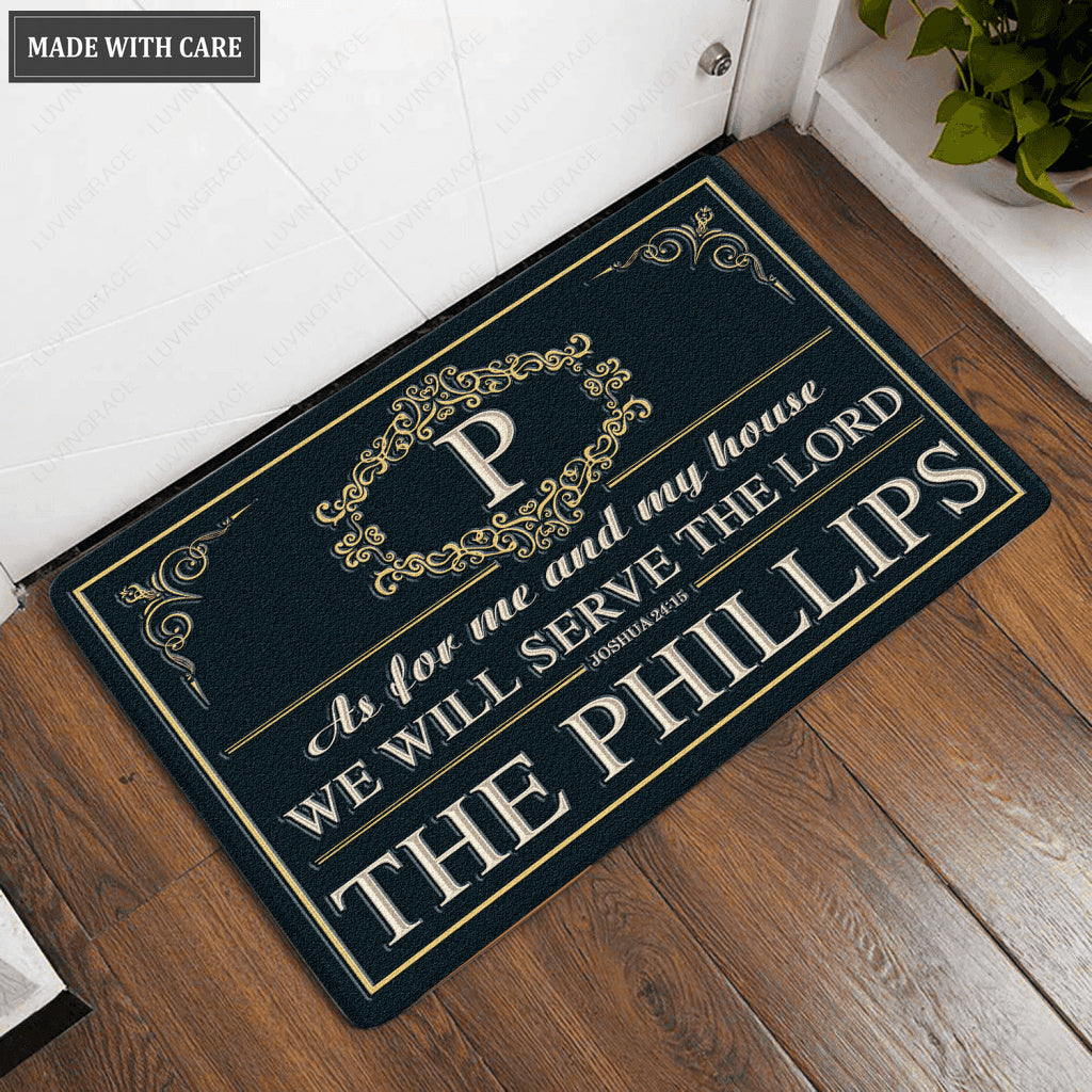 Luvingrace L226 Elegant Vintage Monogram Collection As For My House Personalized Doormat