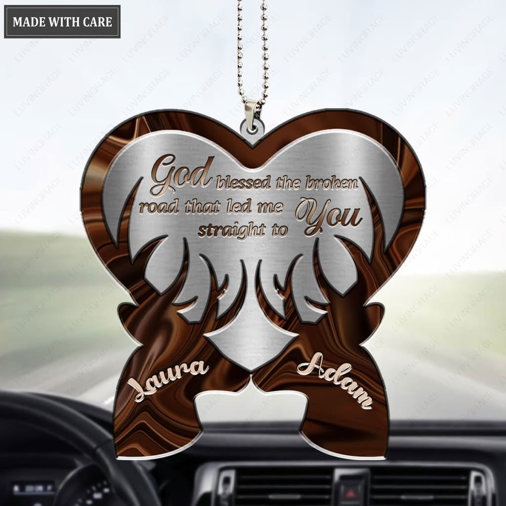 Luvingrace M66 Deer Couple God Blessed Personalized Ornament