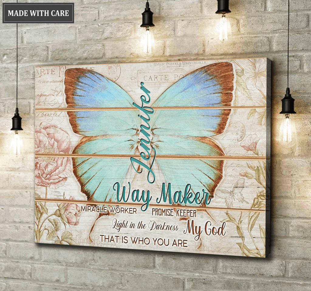Personalized Butterfly Huge Waymaker Wall Art