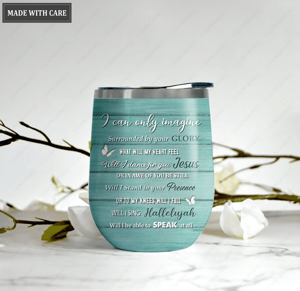Personalized Hydrangea Will I Sing Hallelujah Wine Tumbler