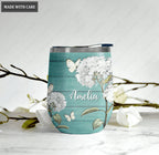 Personalized Hydrangea Will I Sing Hallelujah Wine Tumbler