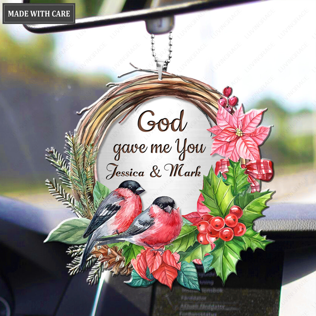 Bullfinch Bird Gift Of God Ornament For Couple and Family