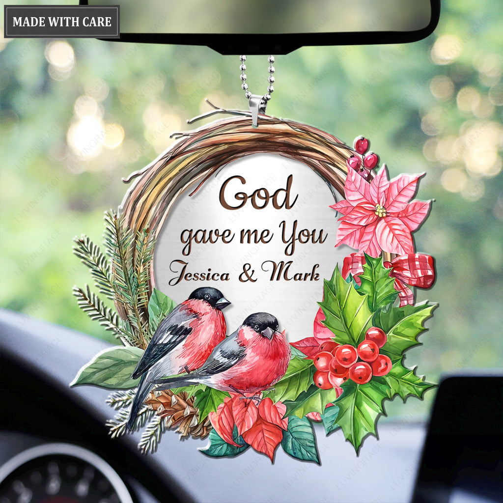 Bullfinch Bird Gift Of God Ornament For Couple and Family