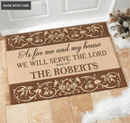 Our Family Serve The Lord Personalized Doormat