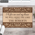 Our Family Serve The Lord Personalized Doormat