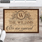 We are Covered Psalms 91 Religious Personalized Doormat