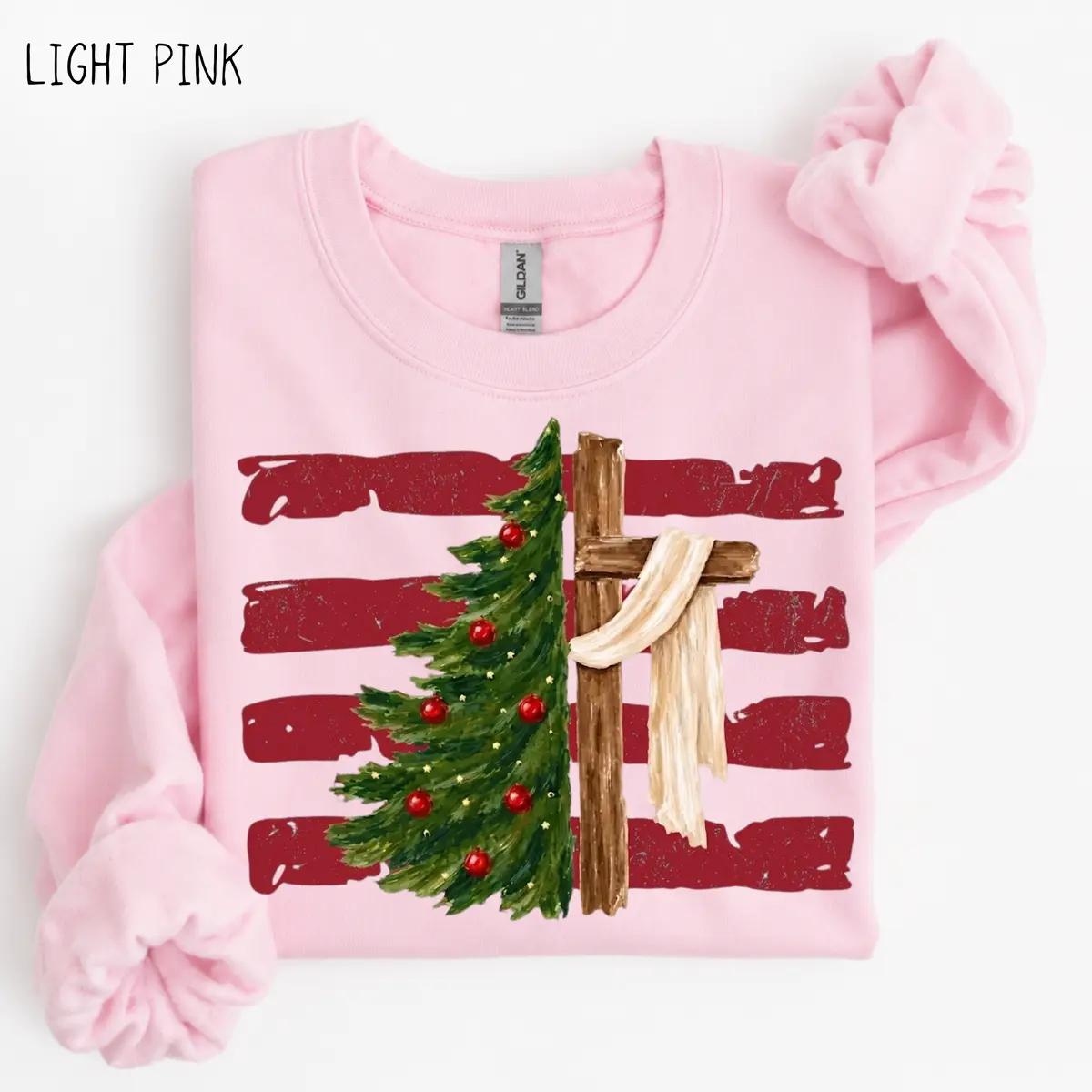 Christian Christmas Sweatshirt, Christmas Tree Cross Crewneck, Faith Holiday Sweatshirt, Religious Christmas Shirt, Jesus Christmas Gift