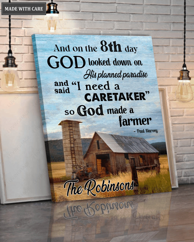 Personalized God Made Farmers Wall Art