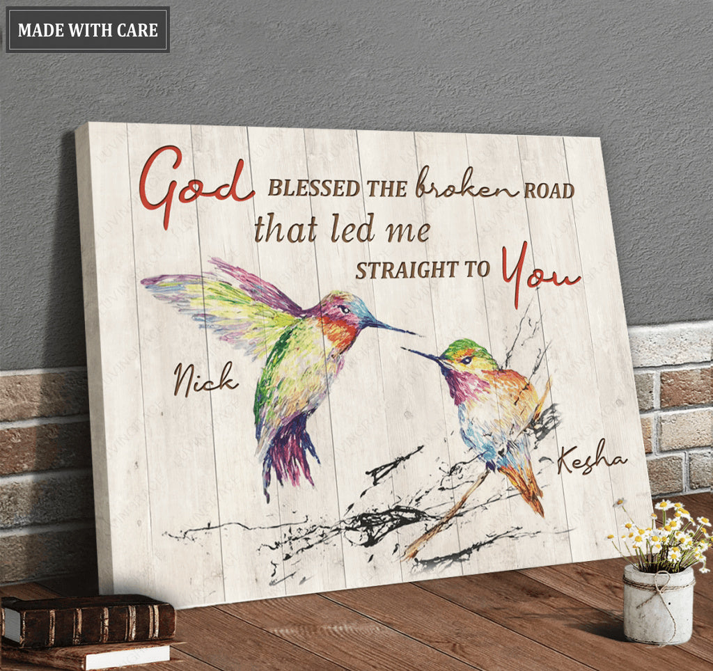 Personalized Poster Hummingbird God Blessed
