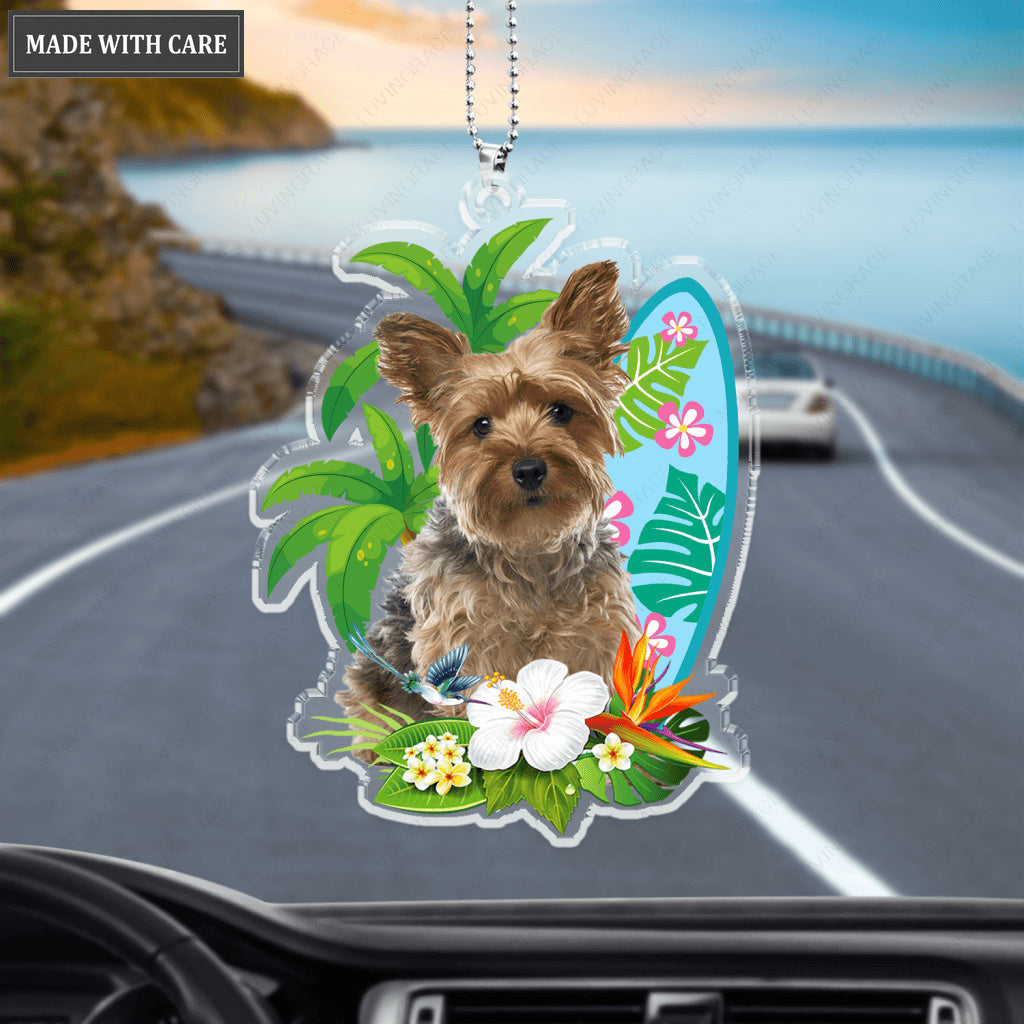 Summer Beach Floral Pet Ornament - Personalized Car Hanging Ornament