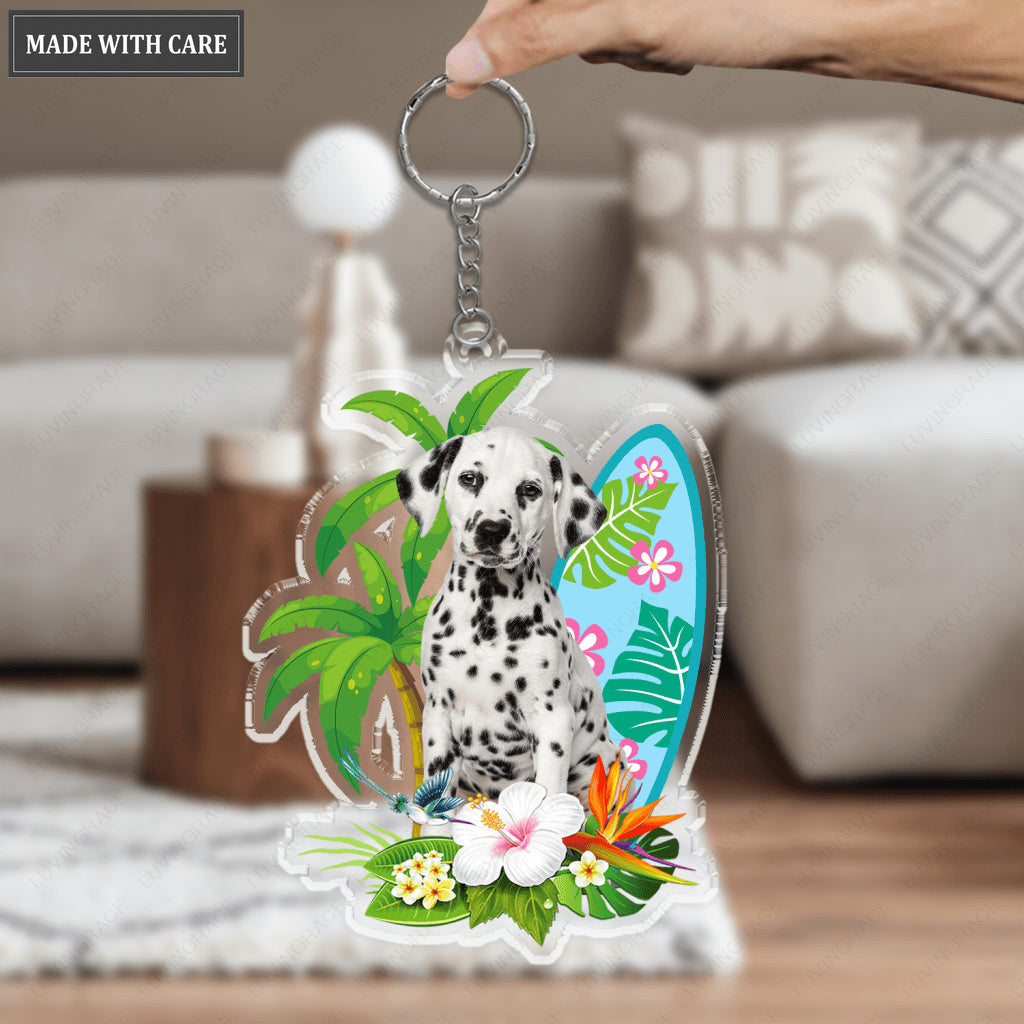 Summer Beach Floral Pet Ornament - Personalized Car Hanging Ornament