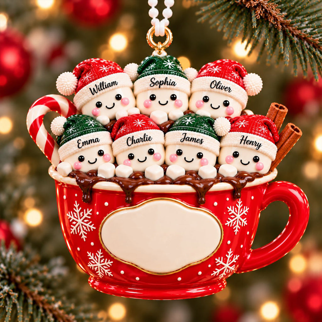 3D Raised Personalized Christmas Mug Family Ornament