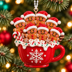 3D Raised Personalized Christmas Gingerbread Mug Ornament – Family Gift
