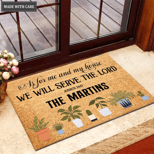 As For Me And My House Bible Verse Personalized Doormat