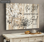 Personalized Black And White Dandelion Canvas Wall Art