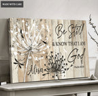 Personalized Black And White Dandelion Canvas Wall Art