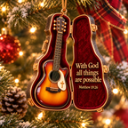 3D With God All Things Are Possible Guitar Case Ornament