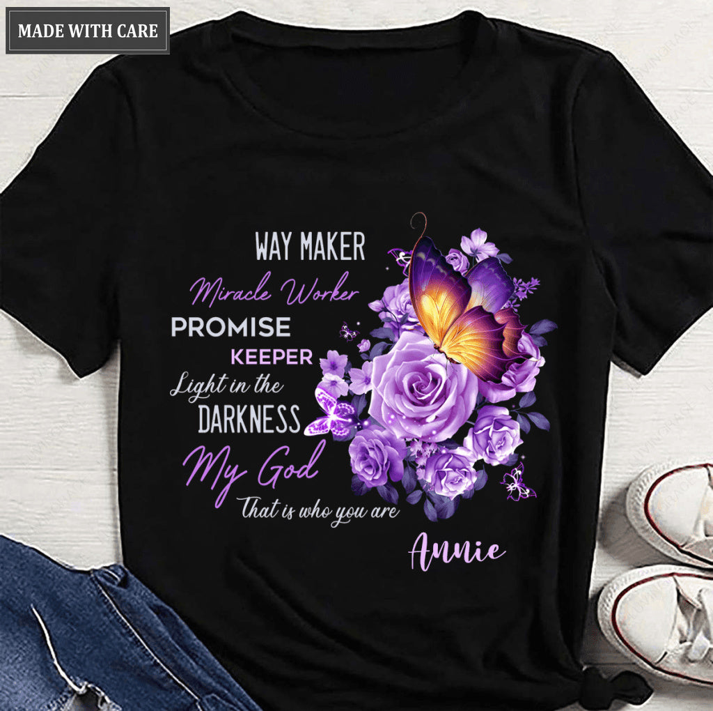 Personalized Waymaker Right At The Flower Butter T-shirt