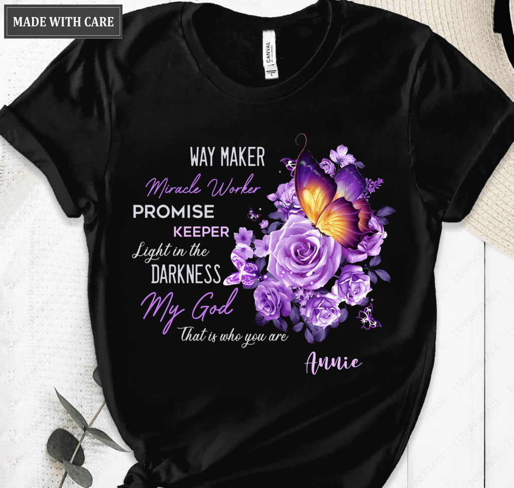 Personalized Waymaker Right At The Flower Butter T-shirt