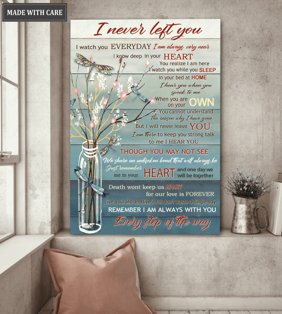 White Jar Blue Blue Butterfly Never Left Wall Art