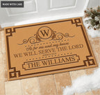 Greek Border Monogram As For My House Personalized Family Doormat