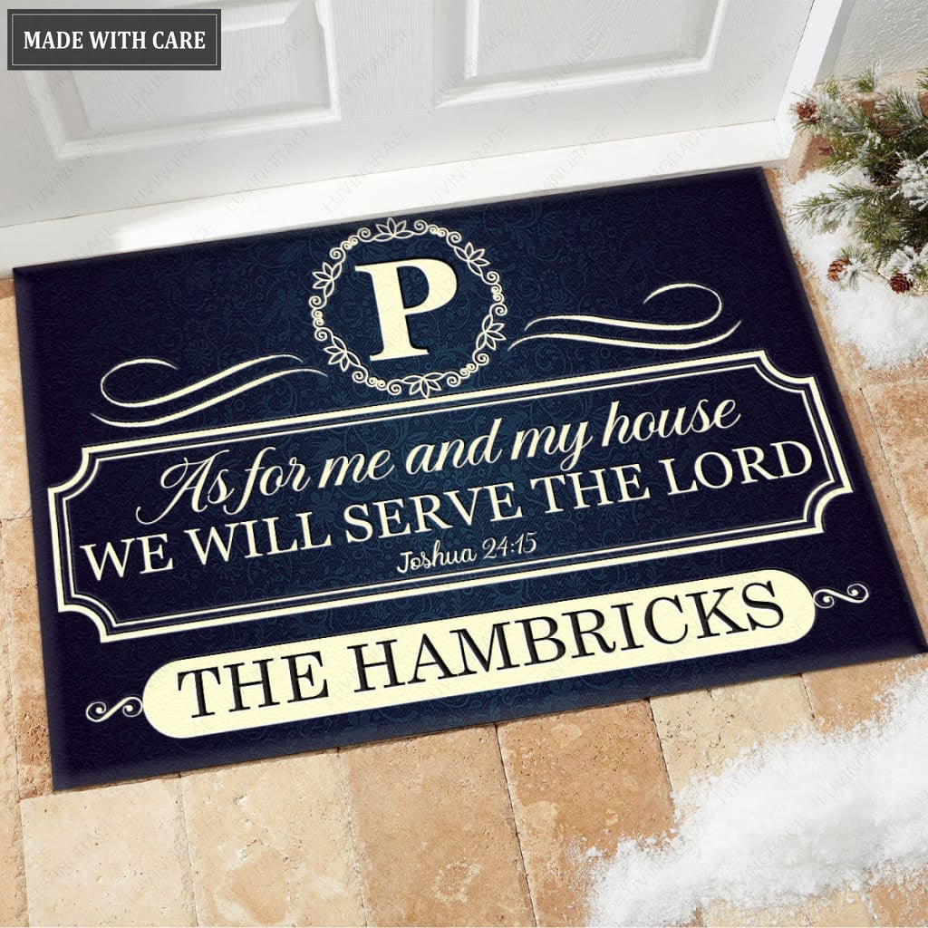 Luvingrace M65 Decorative Monogram Collection As For My House Personalized Doormat