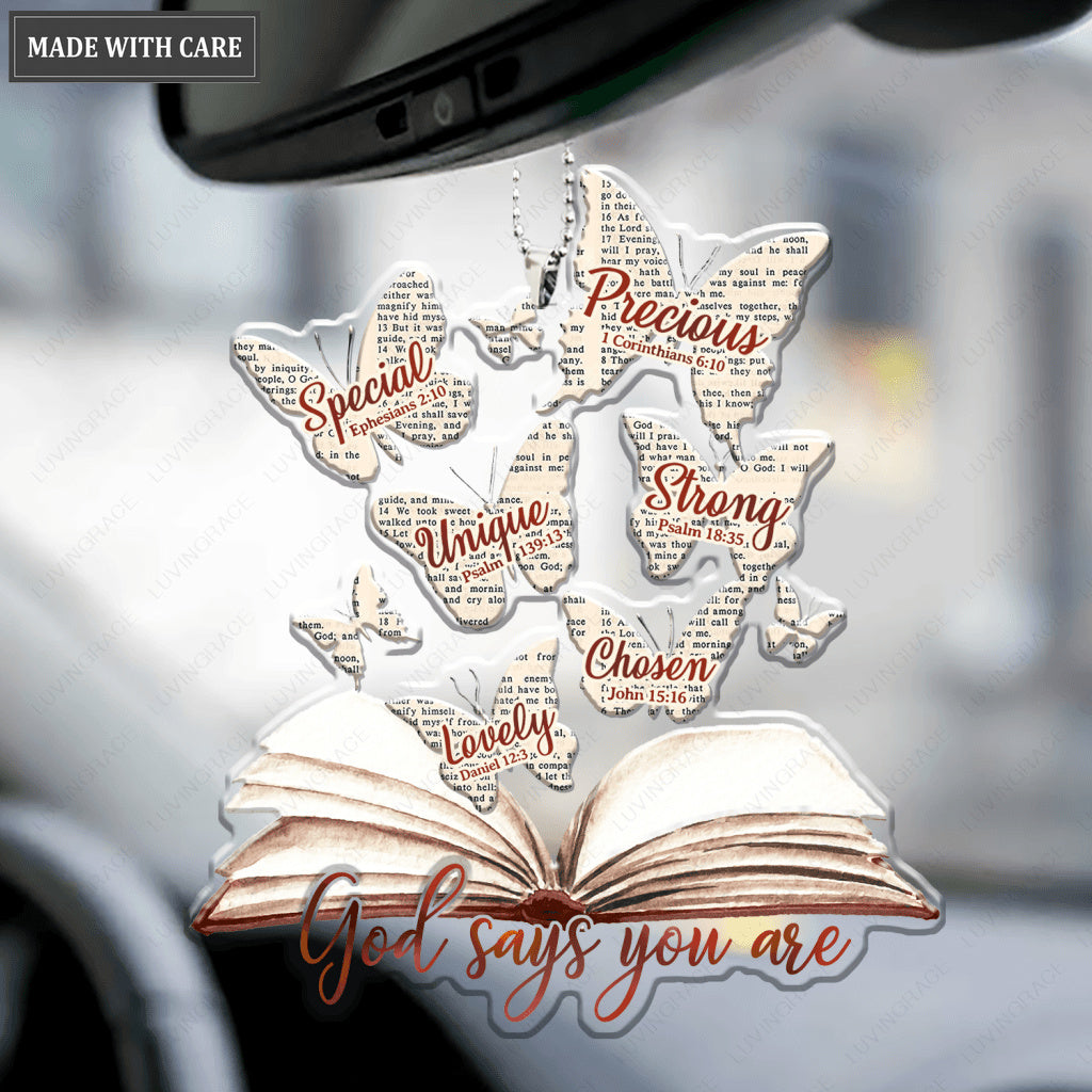 Bible Page Butterfly God Says You Are Ornament