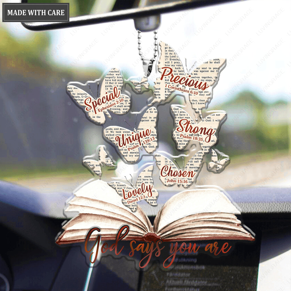 Bible Page Butterfly God Says You Are Ornament