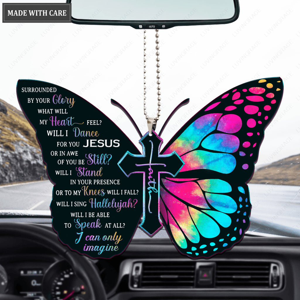 Tie Dye Butterfly Surrounded By The Glory Ornament