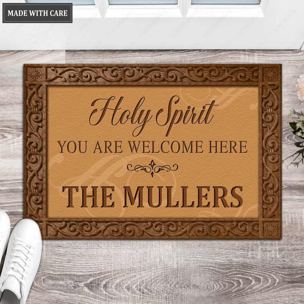 Personalized Elegant Border Family Doormat