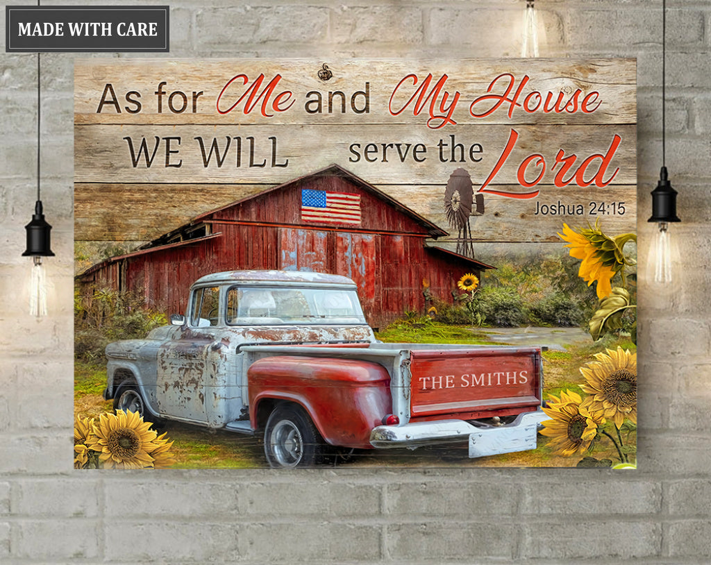 Personalized Serve The Lord Canvas Wall Art